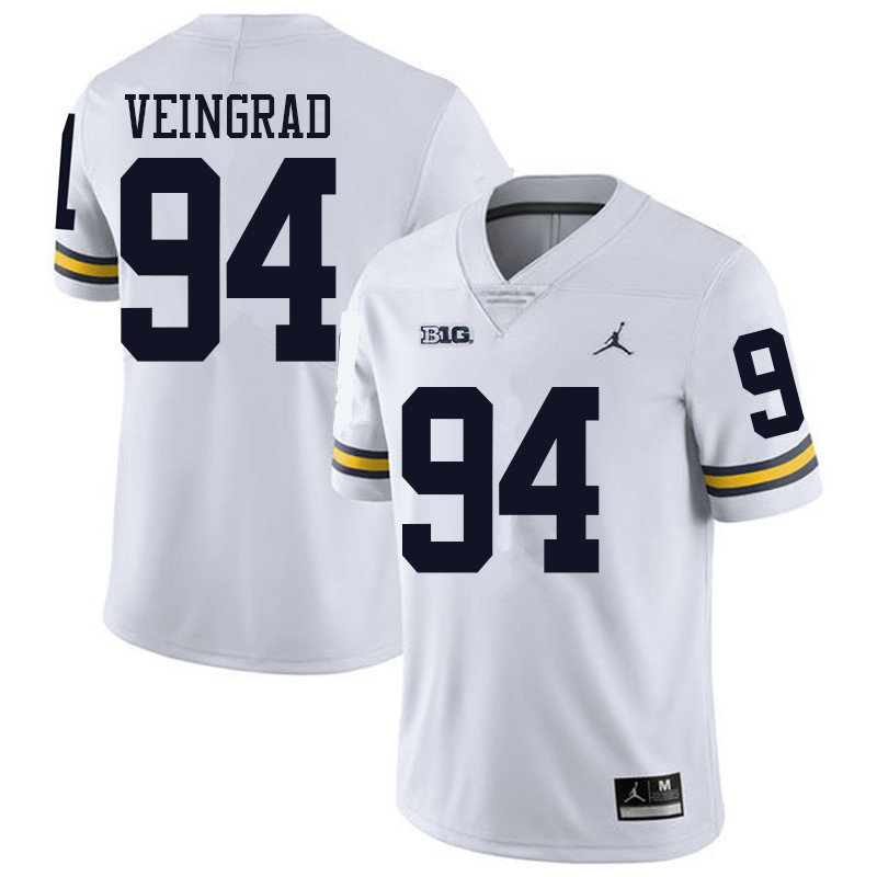 Jordan Brand Men #94 Ryan Veingrad Michigan Wolverines College Football Jerseys Sale-White